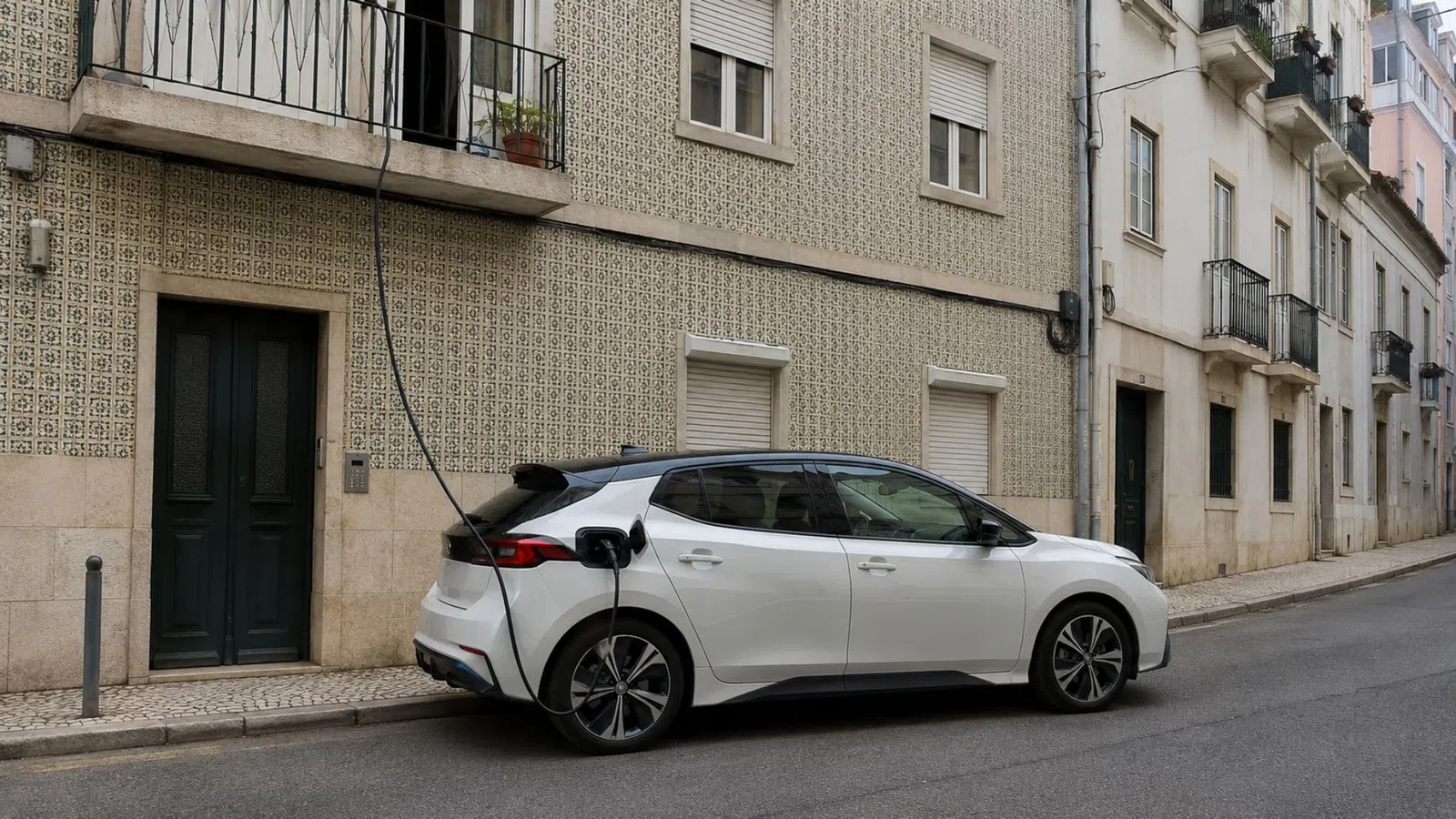 É legal carregar o carro na rua com um cabo de casa?
