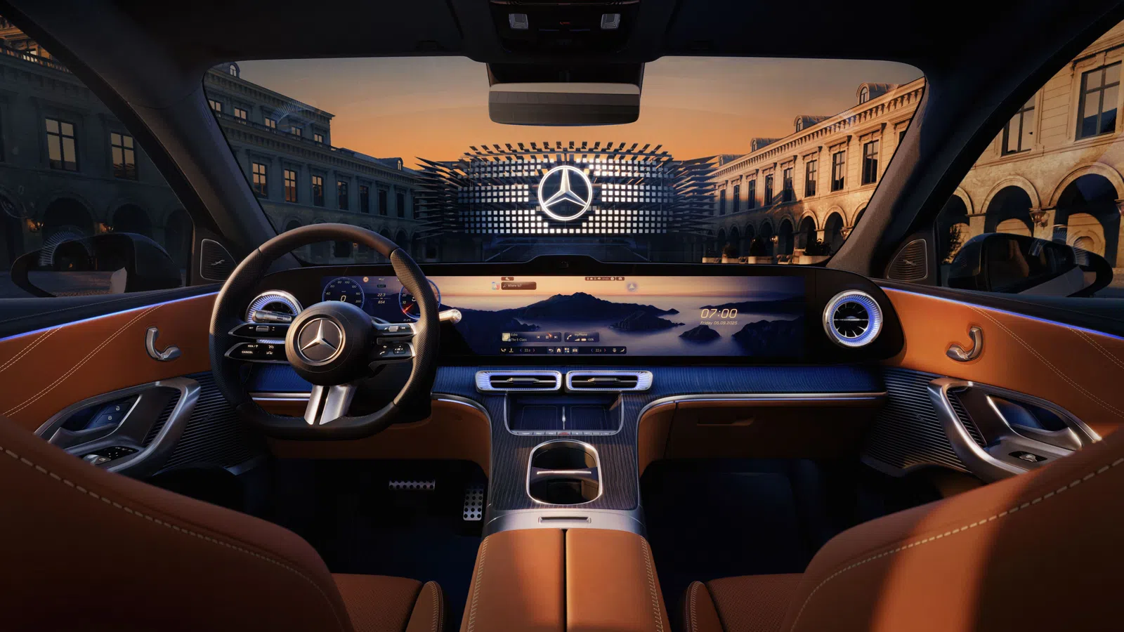 Ecrã Gigante apresentado no interior do novo Mercedes GLC elétrico