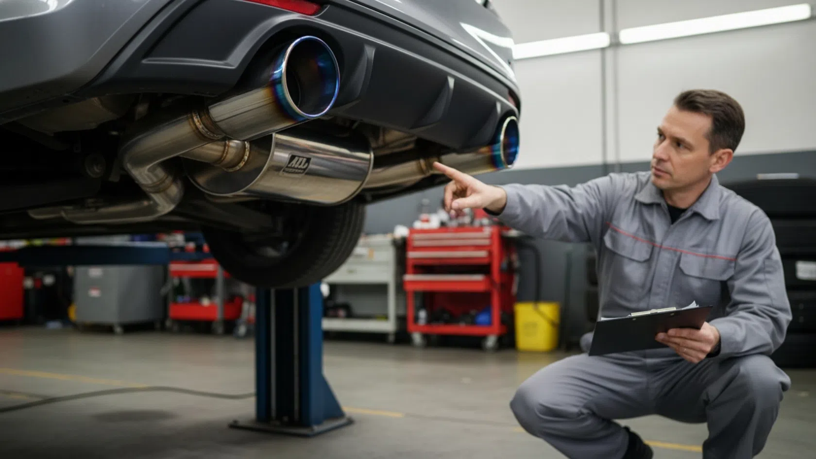 Mecânico a analisar sistema iscap