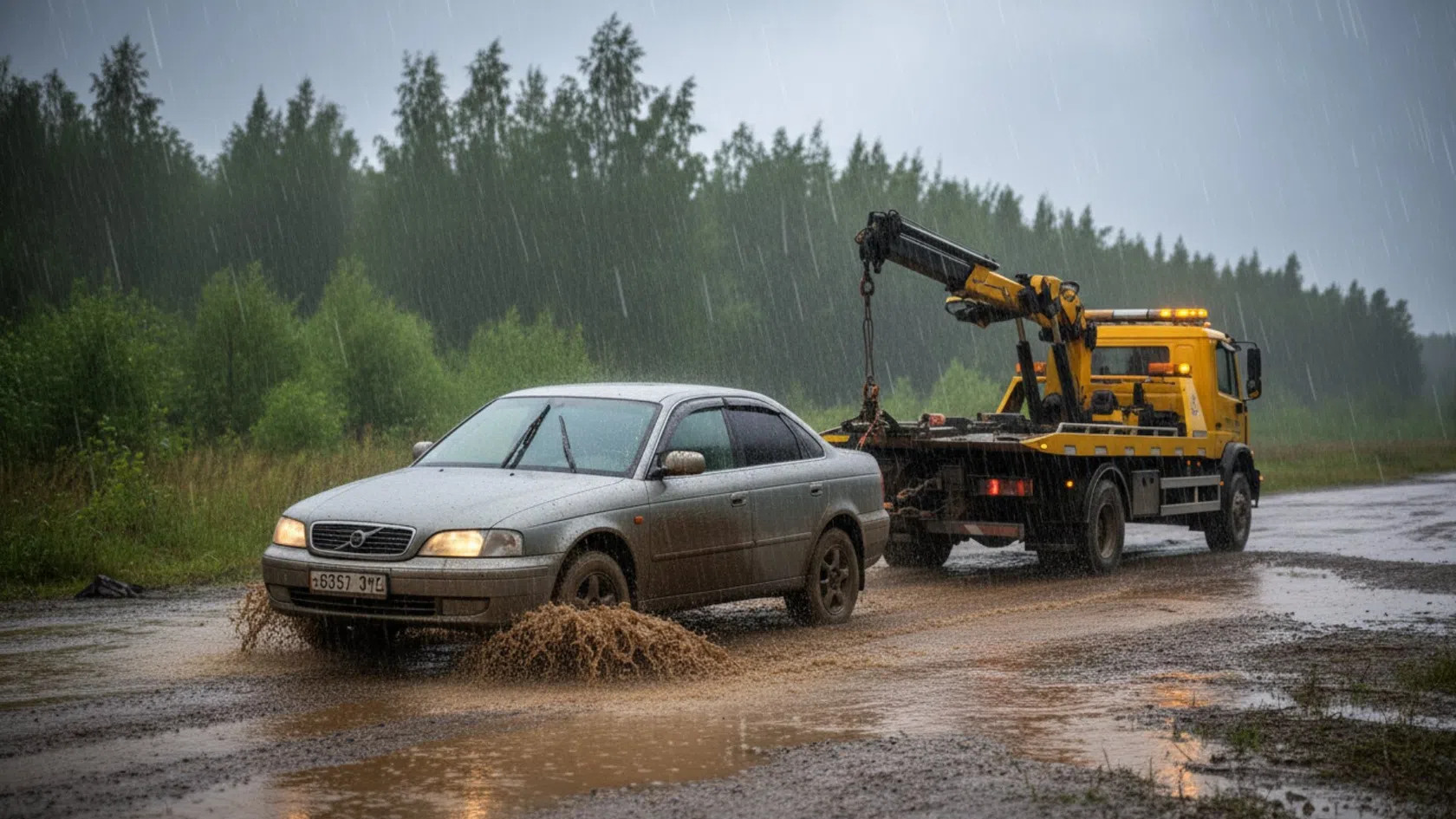 Carro reboque chuva