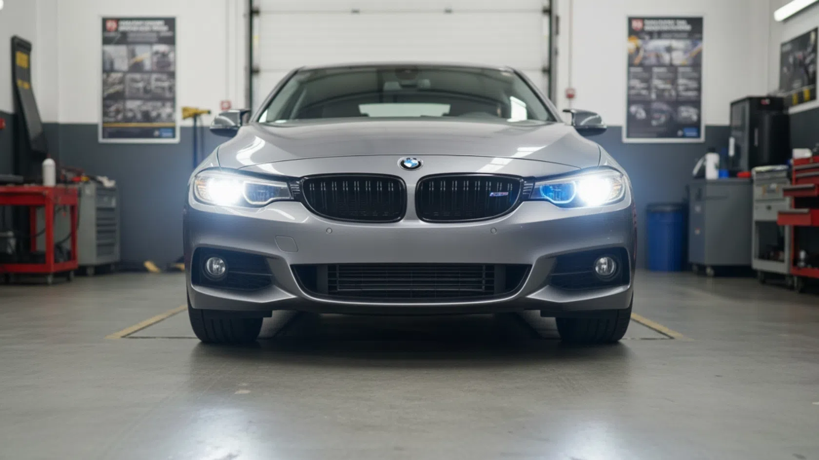 Carro com faróis ligados