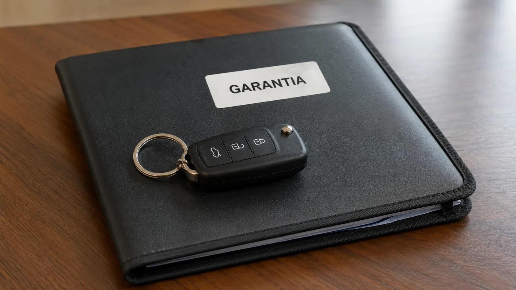 Capa com a garantia de um carro usado