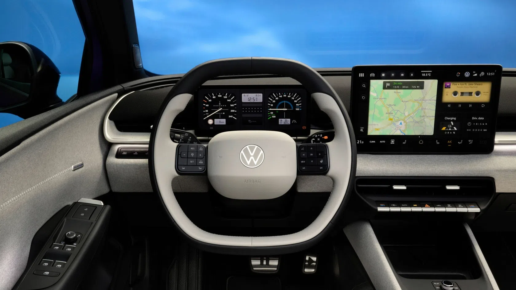 Interior Volkswagen ID Polo elétrico