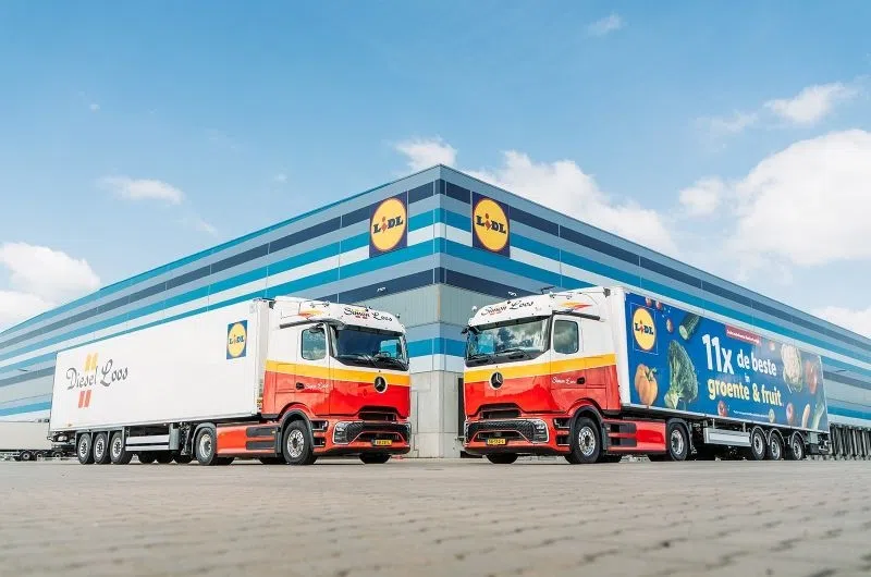 Camião Elétrico Mercedes Benz eActros 600 parceria lidl