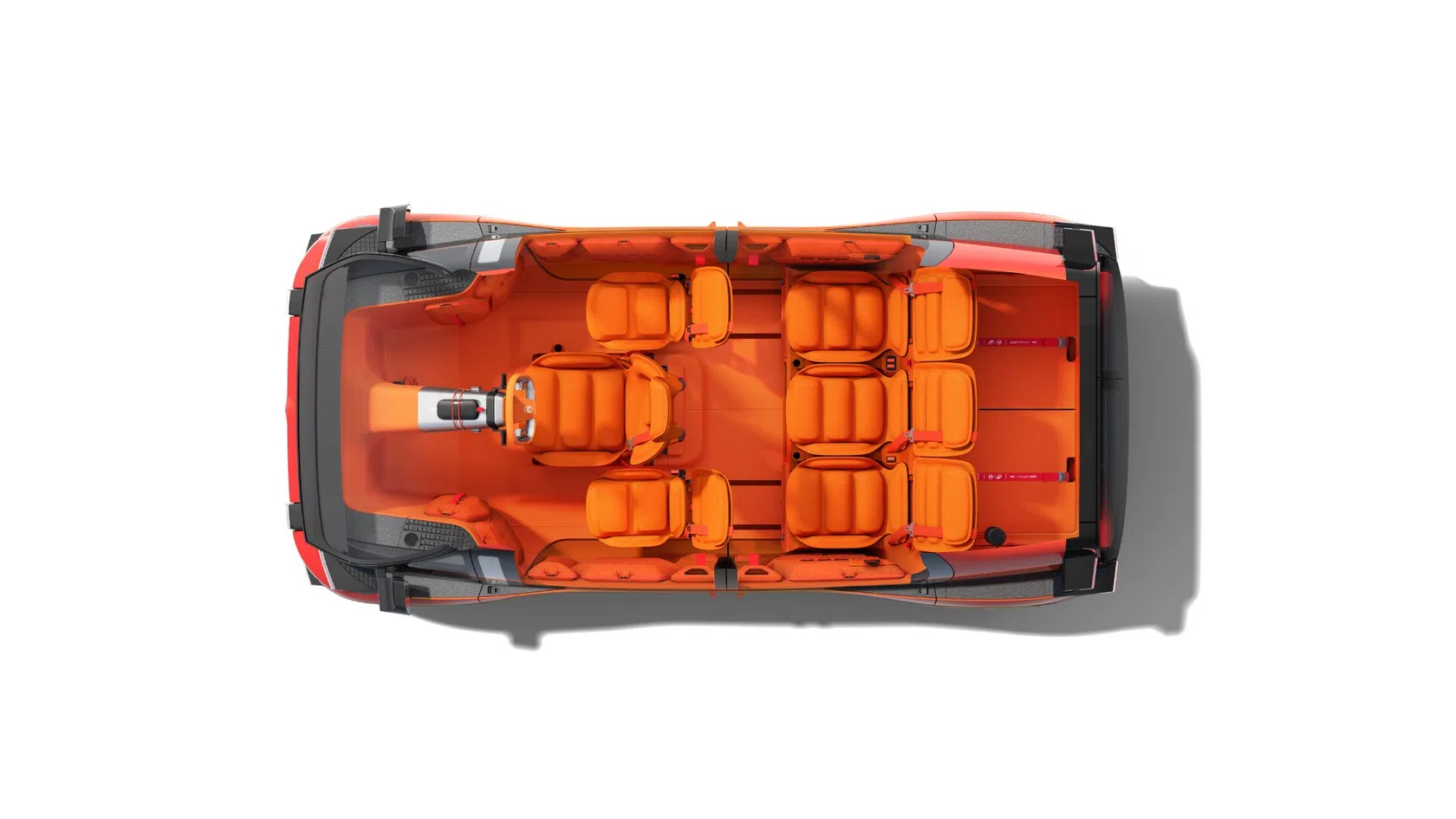 Vista de topo do interior do Citroen ELO