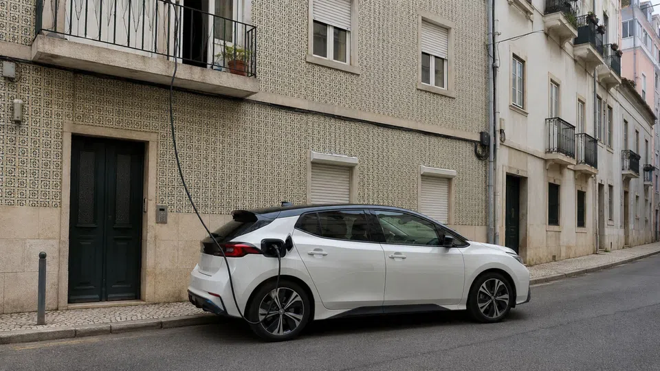 É legal carregar o carro na rua com um cabo de casa?