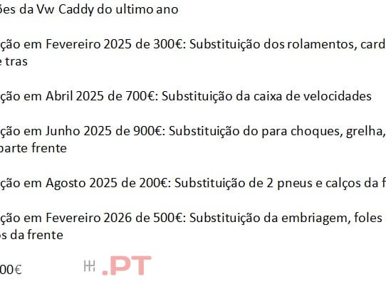 Volkswagen Caddy 1900 SDI Gasóleo