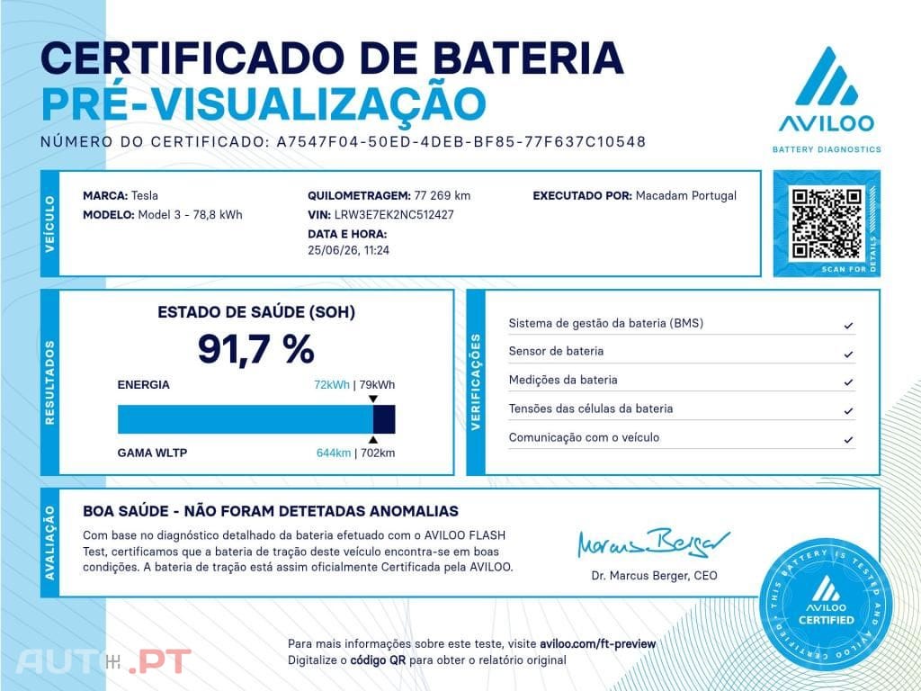 Tesla Model 3 Long Range Tração Integral