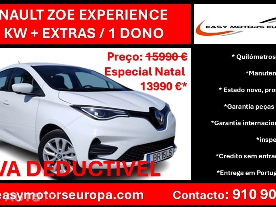 Renault Zoe (c/bateria) 52kwh experience + assentos aquecido + extras